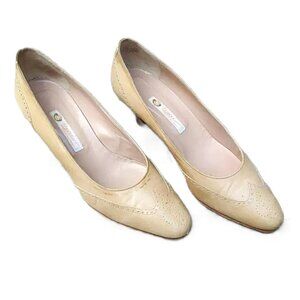 Vintage Gucci S.P.A. Shoes Wingtip Leather Pumps Size 37B Made in Italy